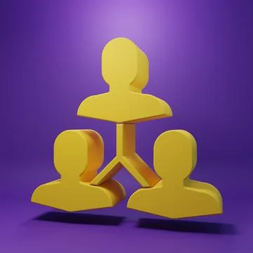 Yellow Project team base icon isolated on purple background. Business analy.. Stock Photos