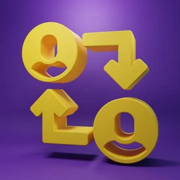 Yellow Project team base icon isolated on purple background. Business analy.. Stock Photos