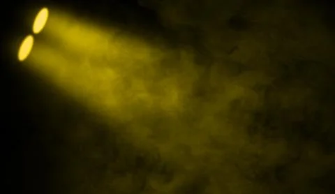 Yellow projector background. Spotlight stage with smoke on the floor . Isolat Illustrazione stock