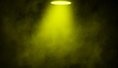 Yellow projector background. Spotlight stage with smoke on the floor . Isolat Stock Illustration