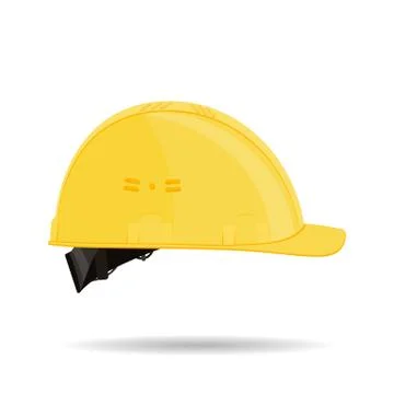 Yellow protective construction helmet isolated on white background. Vector il Stockillustratie