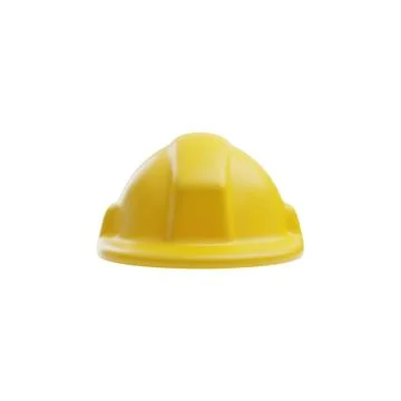 Yellow protective helmet 3D vector icon, cartoon safety hardhat, construction Stock Illustration