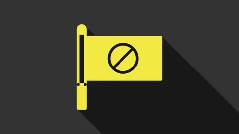Yellow Protest icon isolated on grey background. Meeting, protester, picket Stock Footage 147708061