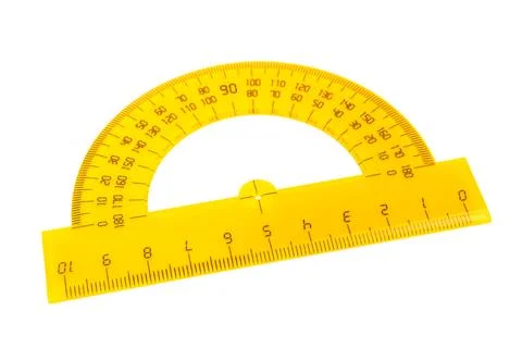 Yellow protractor Foto stock