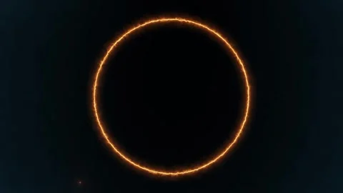 Yellow pulsating circle with lightning elements Stock Footage 251637477