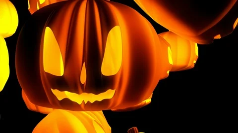 Yellow pumkin array Video stock 92711597