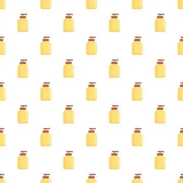 Yellow pump bottle pattern for hygiene background design Stock Illustration