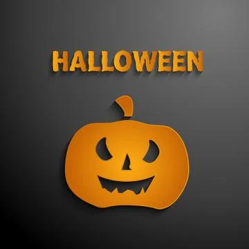 Yellow pumpkin with shadow effect Stock Illustration