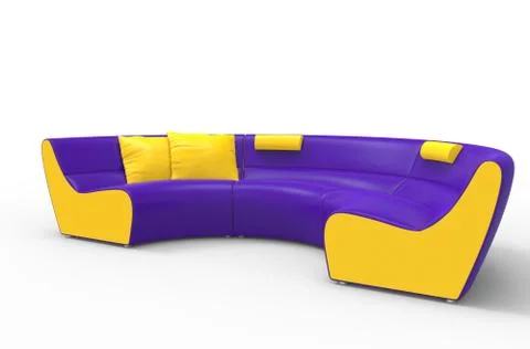 Yellow Purple Sofa Stock Illustration