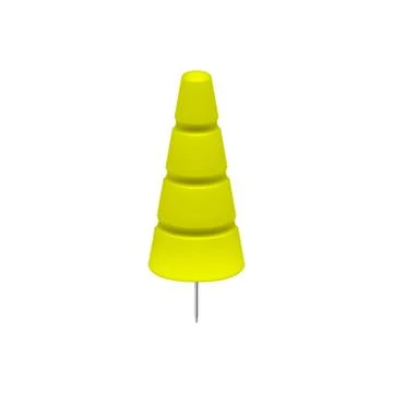 Yellow push pin in shape of tree Stock Illustration