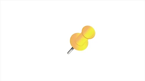 Yellow pushpin animated on white. Pin be... | Stock Video | Pond5
