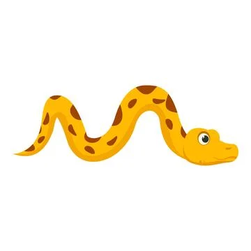 Yellow python snake slithering and moving forward Stock Illustration
