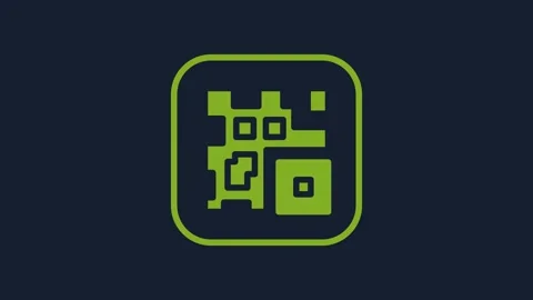 Yellow QR code sample for smartphone scanning icon isolated on blue background Stock Footage 232255341