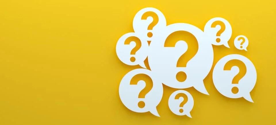 Yellow question bubble Stock Illustration