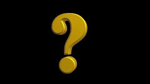 Yellow Question Mark 3D Animation on Black Background Confusion Quiz and In.. Stock Footage 309428431