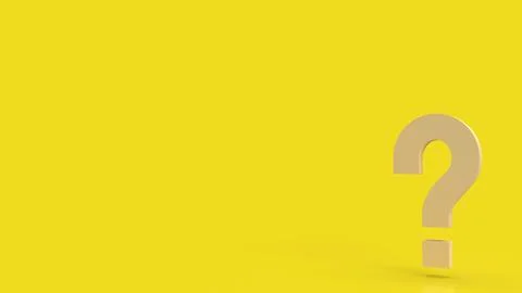 The yellow question mark for abstract background  3d rendering. Stock Illustration