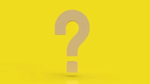 The yellow question mark for abstract background  3d rendering. Stock Illustration