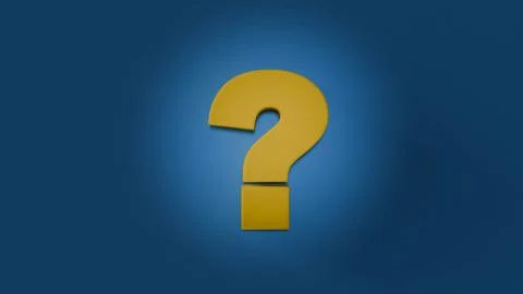 A yellow question mark on a blue background, a symbol of uncertainty and a re Stock Photos