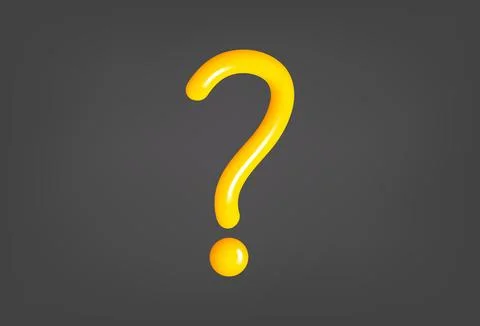 Yellow question mark. Faq concept. 3d vector illustration Stock Illustration