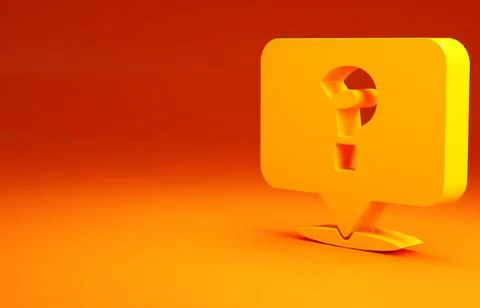 Yellow Question mark icon isolated on orange background. FAQ sign. Copy files Stock Illustration