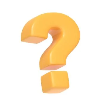 Yellow question mark isolated on white background. 3D icon, sign and symbol Stock Illustration
