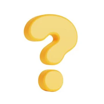 Yellow Question Mark Mock Up Icon in Clay Style. 3d Rendering Stock Illustration