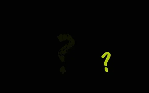 Yellow question marks animation with a black background Stock Footage 158901809