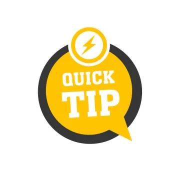 Yellow quick tips logo Stock Illustration
