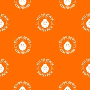 Yellow quince pattern vector orange Stock Illustration