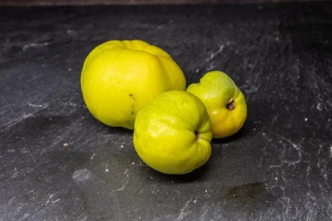 Yellow quinces in the fall for jam Stock-Fotos