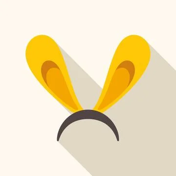Yellow rabbit ear headband for easter celebration Stock Illustration