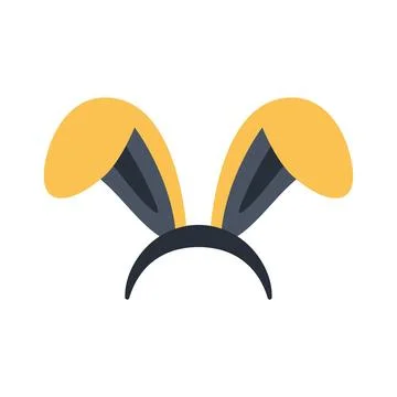 Yellow rabbit ears headband representing easter holiday Stock Illustration