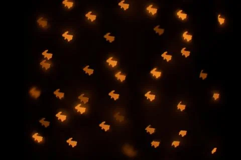 Yellow Rabbit Shaped Bokeh Foto stock