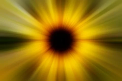 Yellow radial background with a black circle in the center Stock Illustration