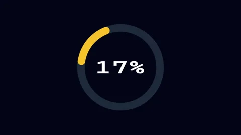 Yellow Radial Progress Chart Animation with Percentage Indicator Stock Footage 333479307