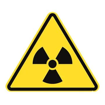 Yellow Radiation Hazard Warning Symbol Vector Icon Stock Illustration