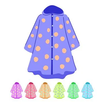Yellow rain jacket vector cartoon graphic Stock Illustration