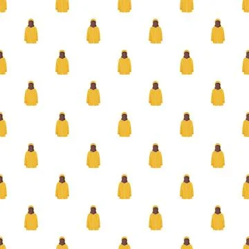 Yellow raincoat person seamless pattern design Illustrazione stock