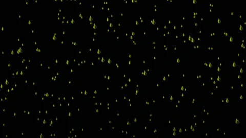Yellow Raindrops On a Black Background Stock Footage 145380989