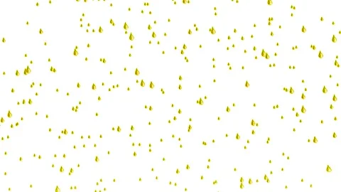 Yellow Raindrops On a White Background Video stock 145381000