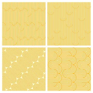 Yellow ramen pattern, pasta seamless background Illustrazione stock