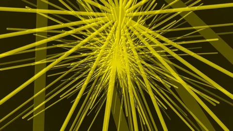 Yellow Random Lines Rotation Stock Footage 100519957
