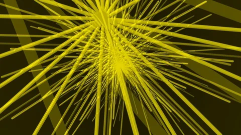 Yellow Random Lines Zoom Stock Footage 100507045