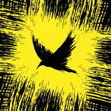Yellow raven background Illustrazione stock