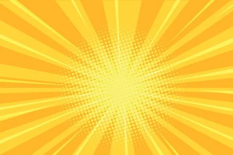 Yellow rays comics retro background Stock Illustration