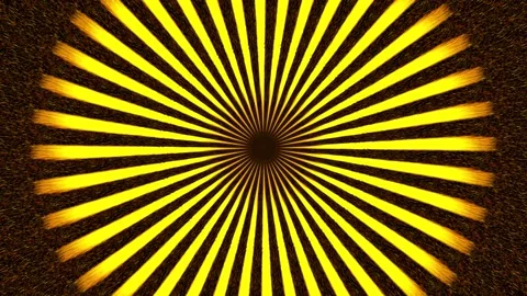 The yellow rays emerge from the center of the frame and rotate Stock Footage 190527651