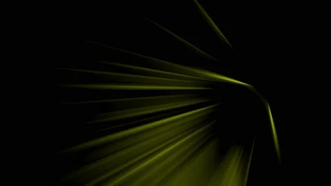 Yellow rays of light are moving on a dark background Stock Footage 221487978
