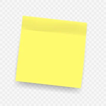 Yellow realistic sticky notes. Square post note isolated with soft shadow on Stock Illustration
