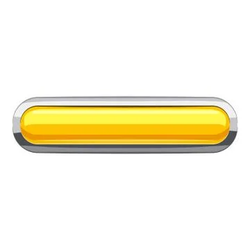 Yellow rectangular button icon, cartoon style Illustrazione stock