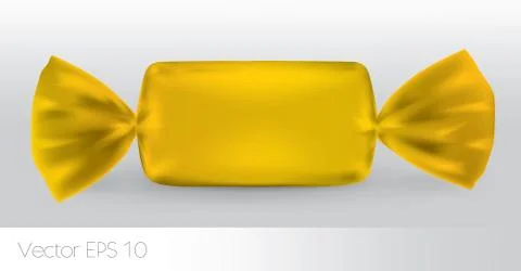 Yellow rectangular candy package Stock Illustration
